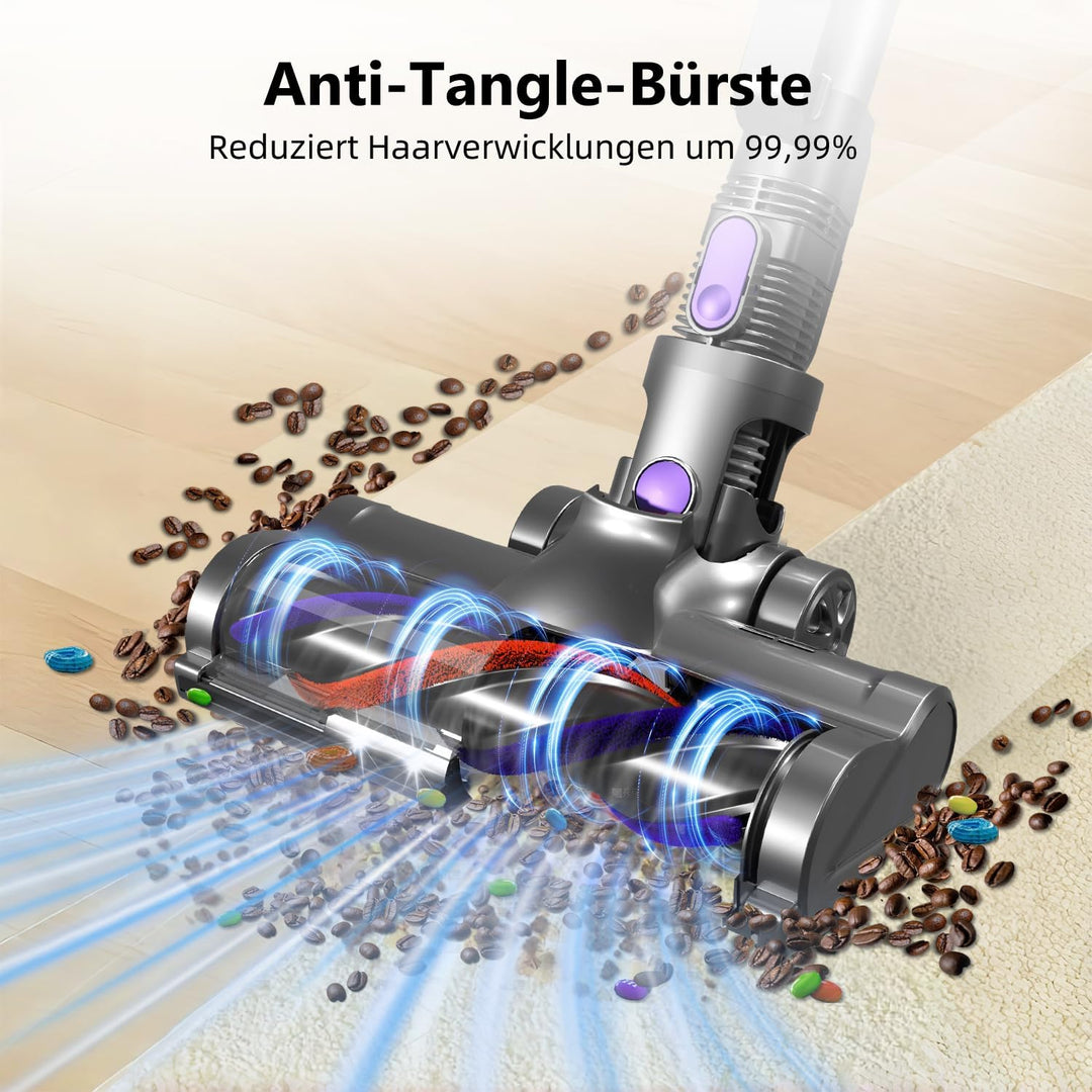 40000Pa Akku Staubsauger,50Min/450W,Staubsauger Kabellos, Akkustaubsauger mit 1.6L Staubbehälter,4 H