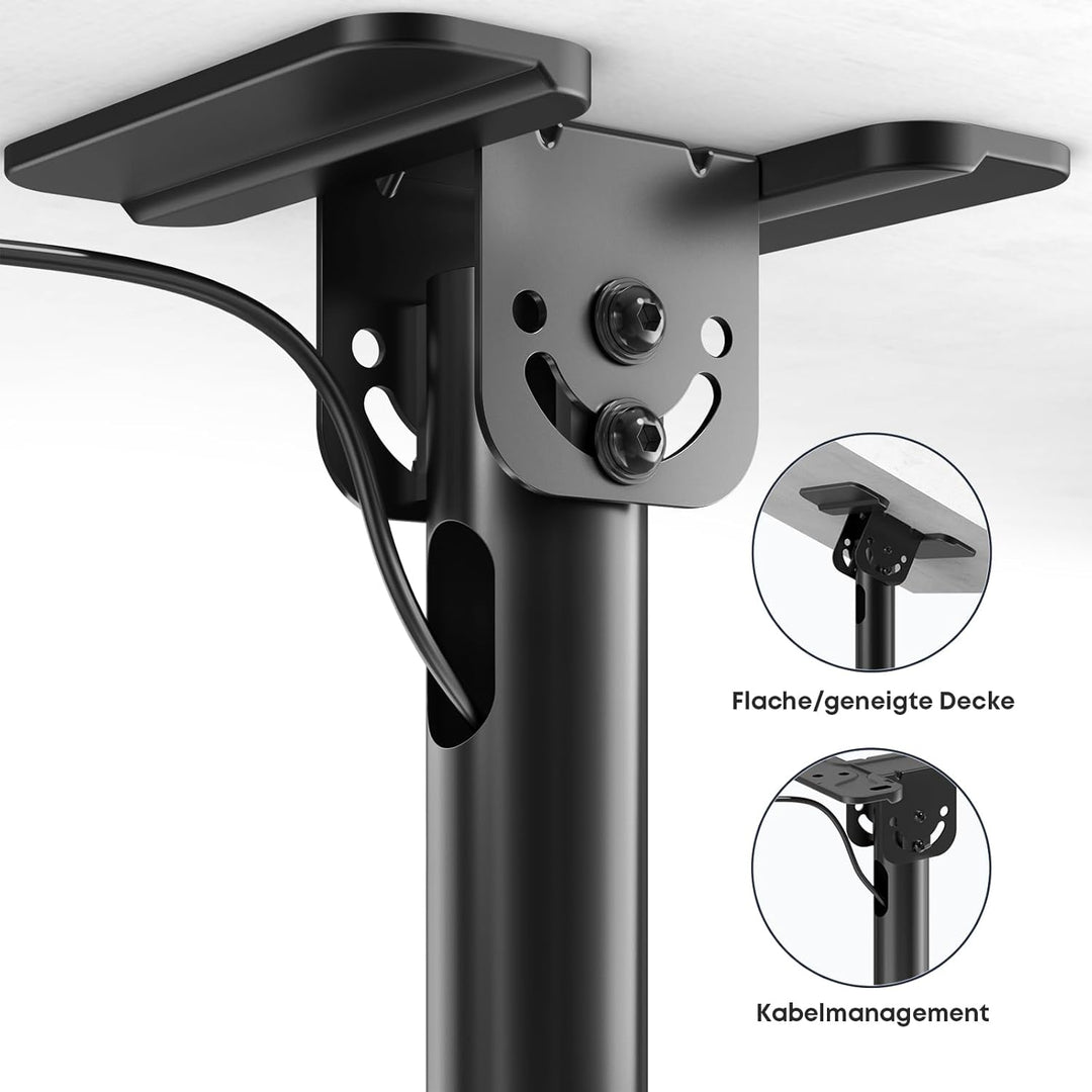TV Deckenhalterung für 50 bis 100 Zoll, 80 kg Tragkraft, Höhenverstellbar 115-170 cm, Schwenk- und N