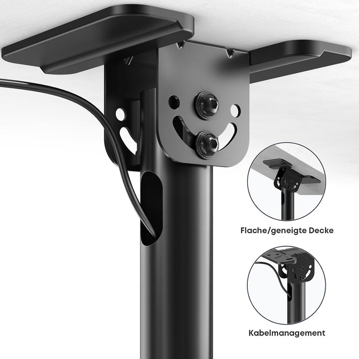TV Deckenhalterung für 50 bis 100 Zoll, 80 kg Tragkraft, Höhenverstellbar 115-170 cm, Schwenk- und N