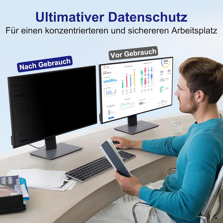 LUSA DESIGN 28 Zoll Monitor Blickschutzfilter für 16:9 Seitenverhältnis, Blendfrei Blaulichtfilter C
