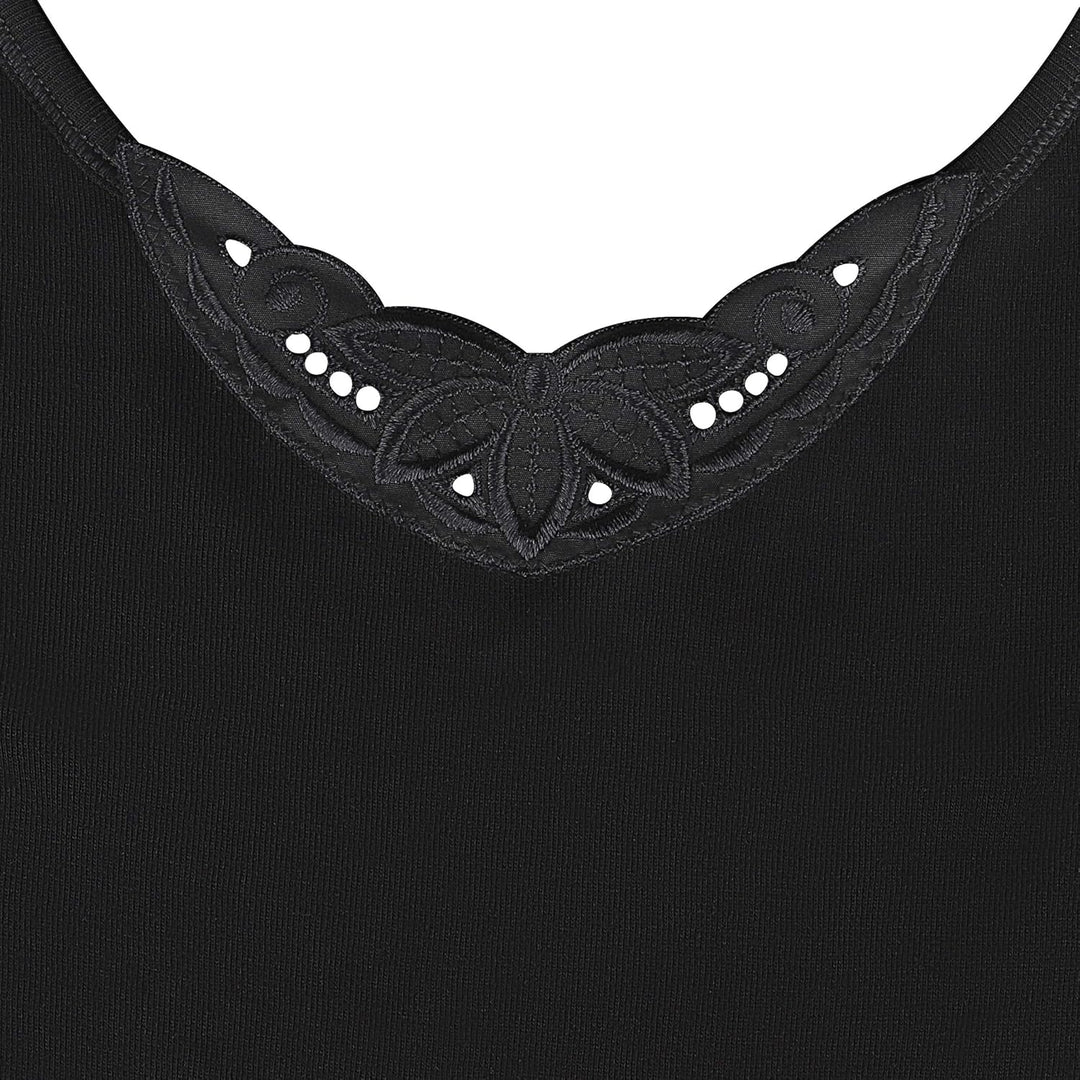SES Top mit Spitze Damen 3er-Pack 34-52 aus 100% Baumwolle/Damen Unterhemden mit Spitze & weicher Fe