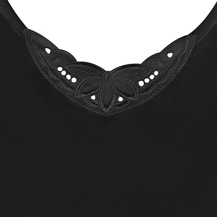 SES Top mit Spitze Damen 3er-Pack 34-52 aus 100% Baumwolle/Damen Unterhemden mit Spitze & weicher Fe