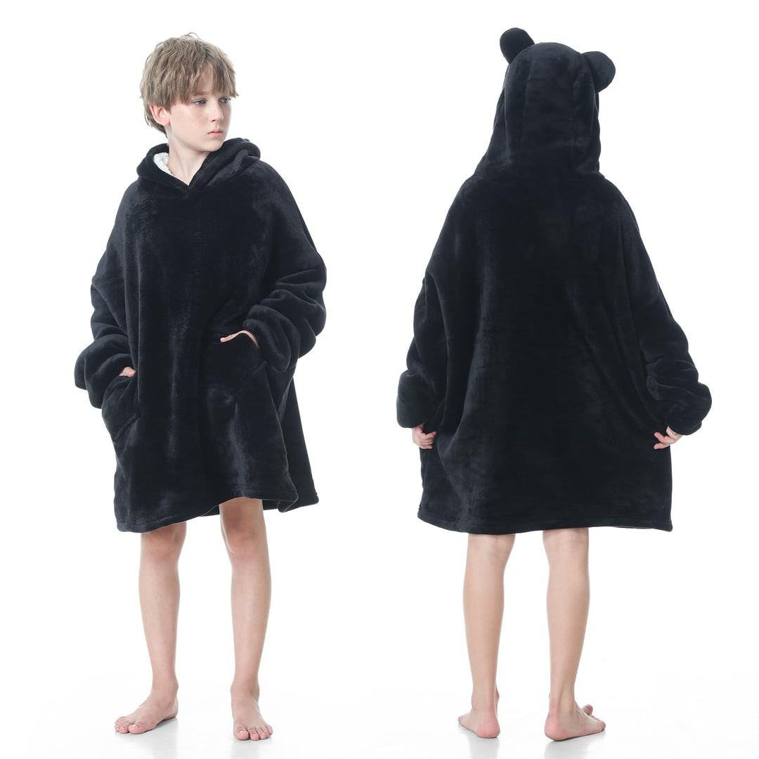 MOKANI ÜBergrossE Hoodie Decke Kinder mit äRmel Tragbare Kapuzenpullover, Super Weich Warmes Bequeme