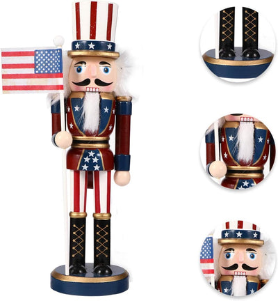 Veemoon 1 Stück Weihnachten Holz Nussknacker Soldat Holz Handbemalte Soldat Statue Klassische Tradit
