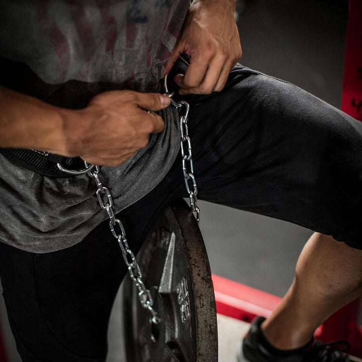 Harbinger Dip-Gürtel aus Polypropylen mit Stahlkette Schwarz, Schwarz