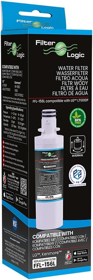 FilterLogic FFL-156L | 1x Kühlschrank Wasserfilter kompatibel mit LG LT1000P ADQ747935 ADQ74793501 W