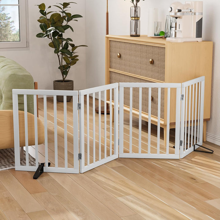 Freistehendes Hundegitter, Faltbares Hundebarriere für Tür,Treppen,Flur,Küche &amp; Schlafzimmer, Freist