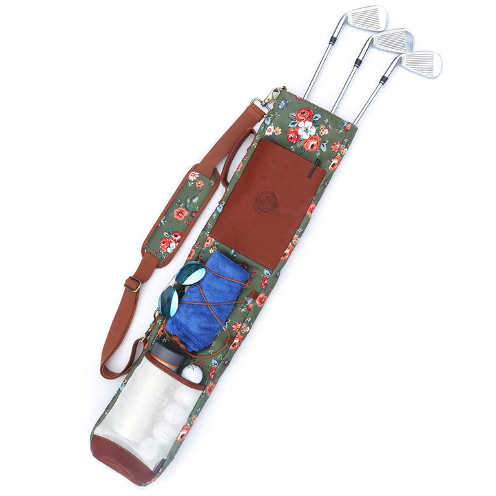 Tourbon Wasserdichte Segeltuch-Leder-Golftasche für Damen - Grün - Golf - Damen, Golferinnen - Golfs