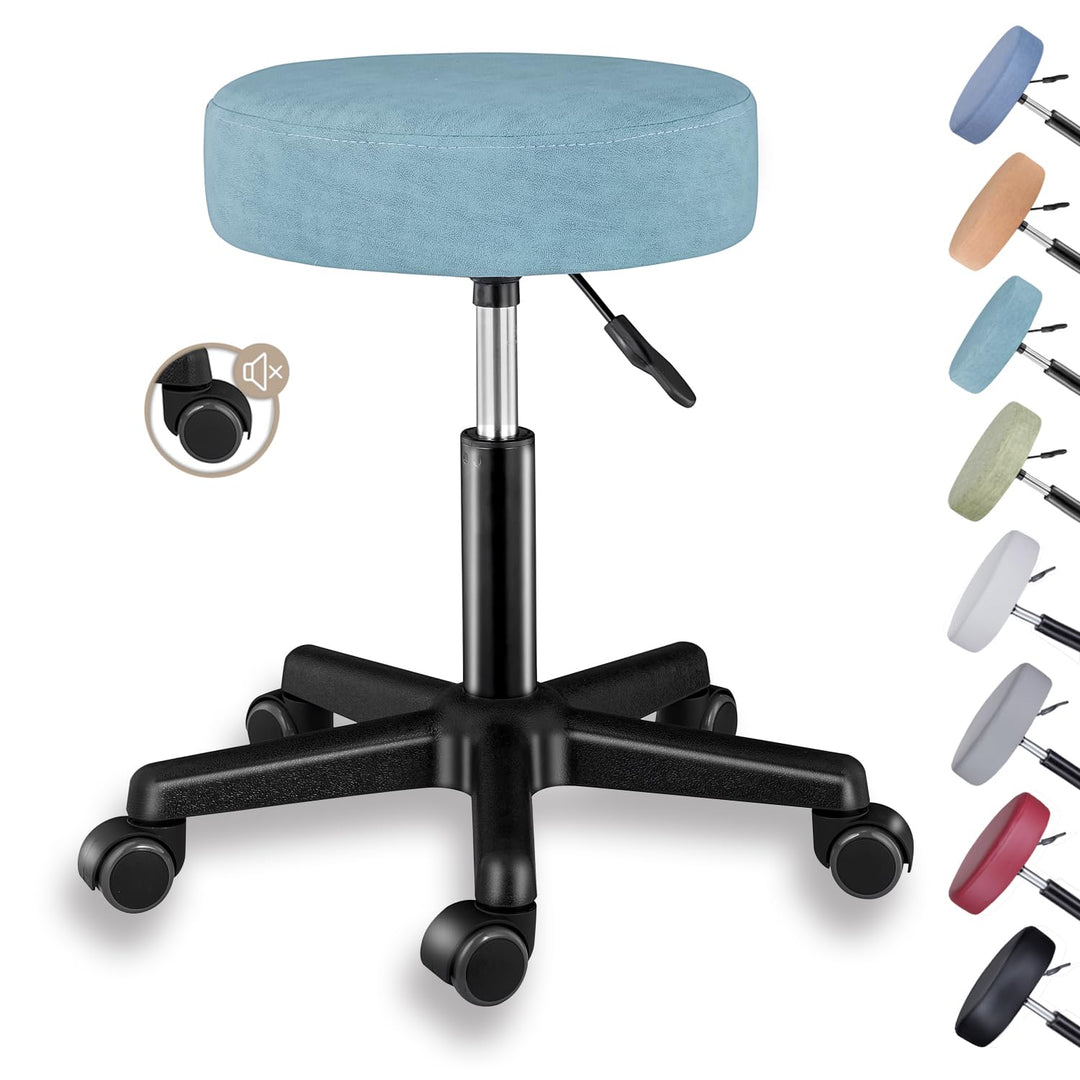 Zedelmaier Rollhocker höhenverstellbar, Bürohocker mit Gummirollen, 360° drehbar Hocker mit Rollen &
