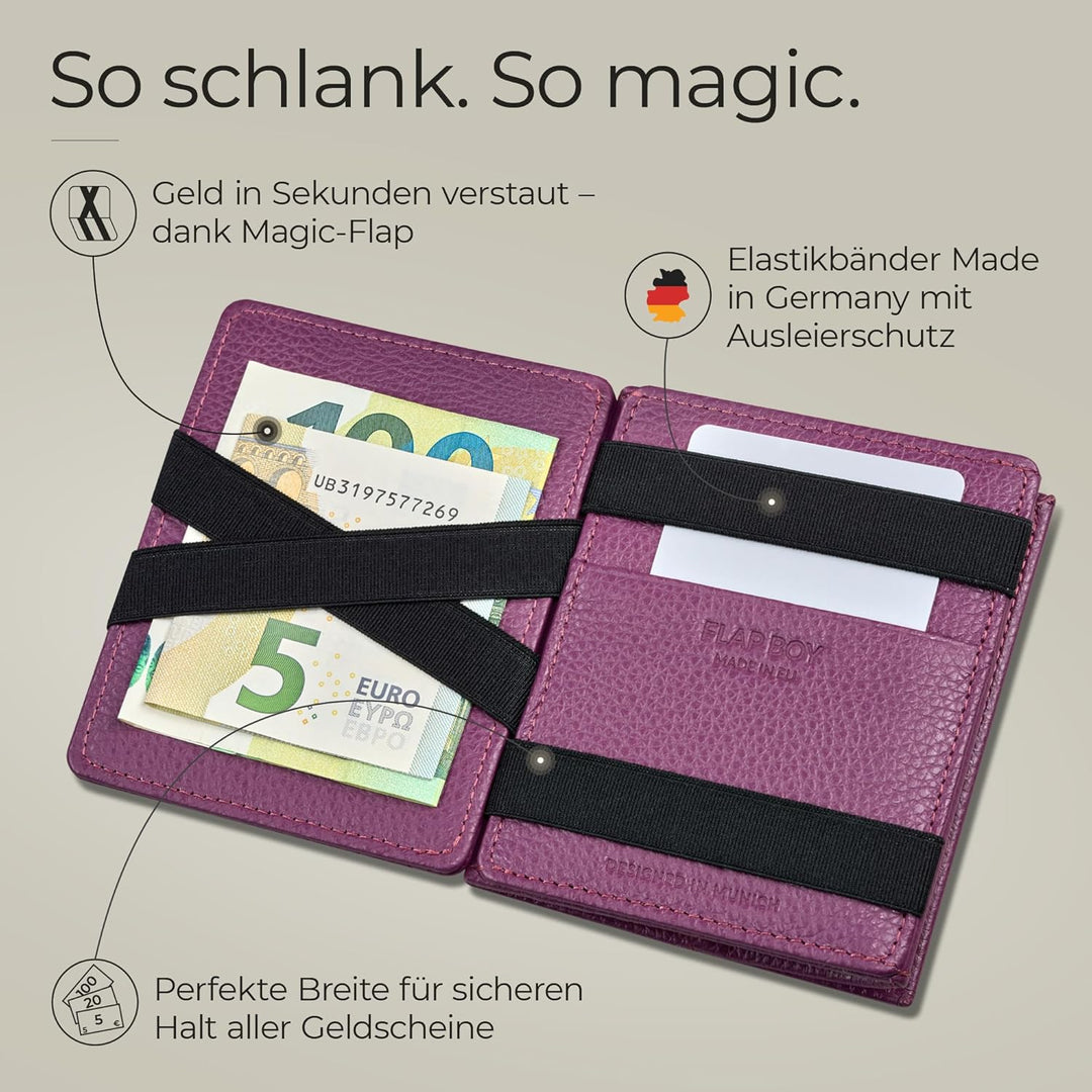Jaimie Jacobs Flap Boy Das Original Magic Wallet mit Münzfach RFID-Schutz Magischer Geldbeutel Porte