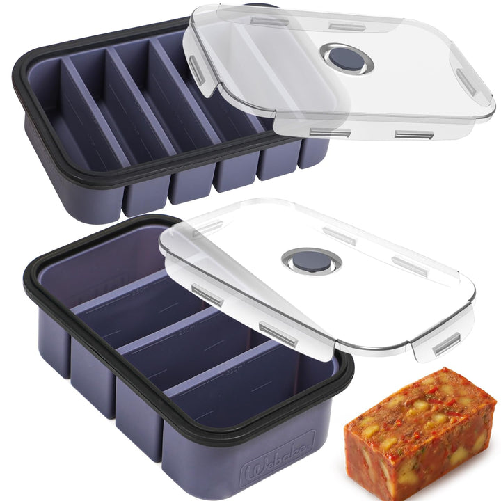 webake Suppen Einfrieren Behälter 2 Stück Silikon Gefrierbehälter mit Deckel 250ml 120ml Silikon Gef