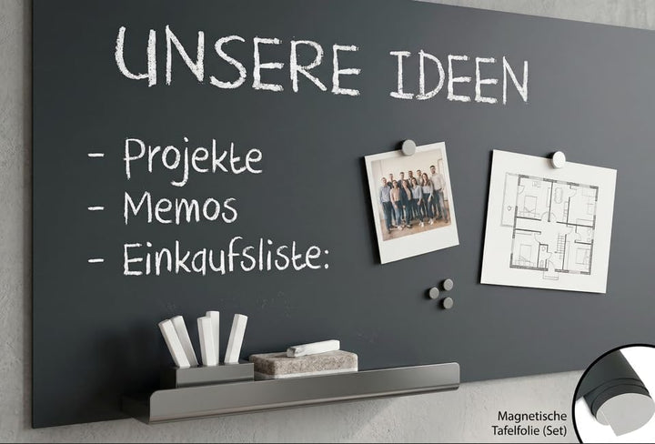 Cuadros Lifestyle Tafelfolie 100x100 cm | Magnetische und Selbstklebende Vinyl- Kreidefolie | Magnet