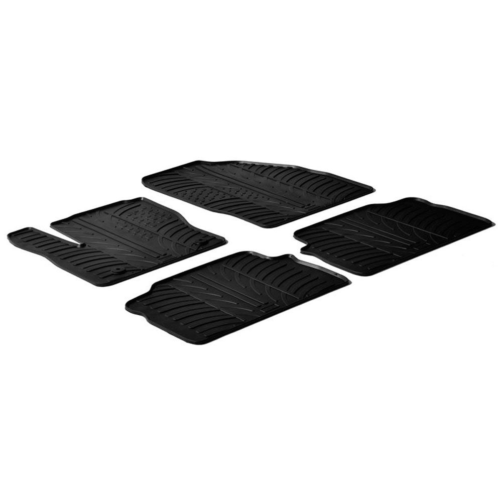 Satz Gummimatten kompatibel mit Ford Kuga 2008-2013 (T Profil 4-teilig + Montage-clips)