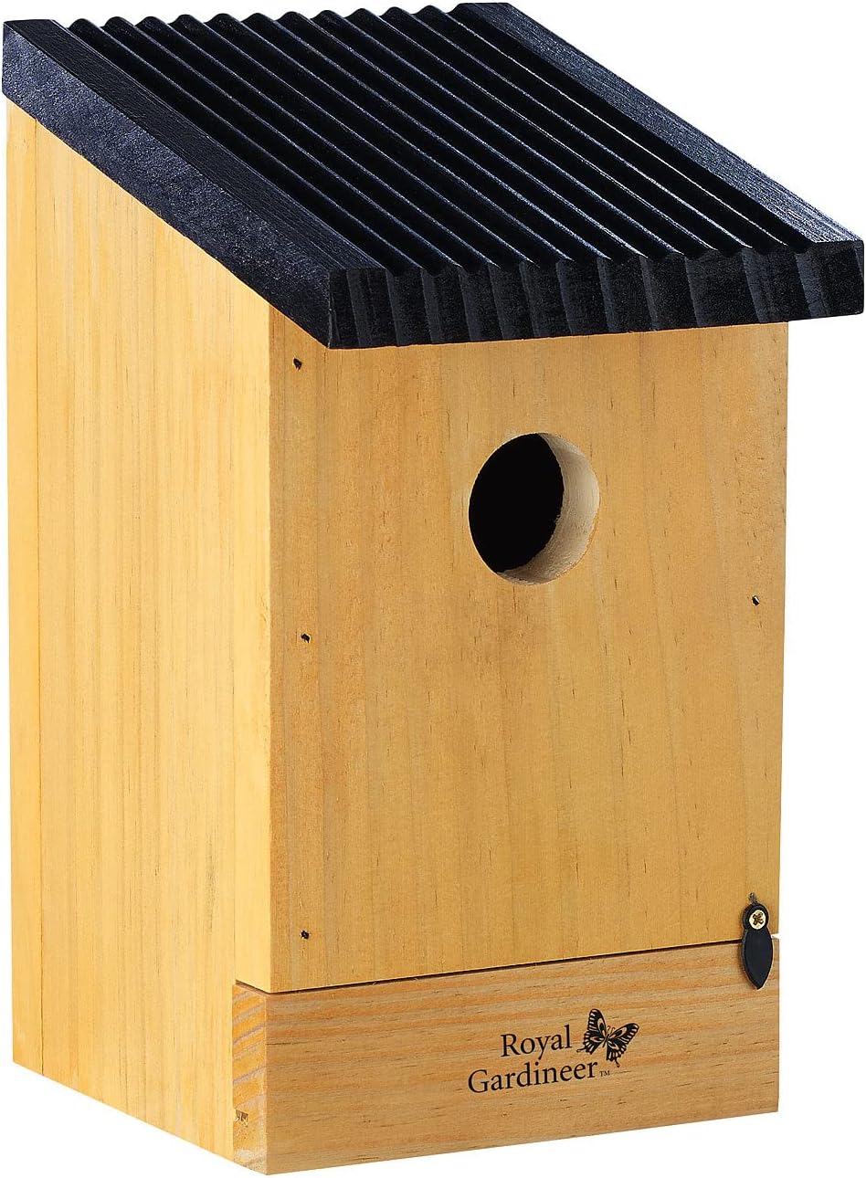 Royal Gardineer Vogel Nistkasten: 2er-Set Tannenholz-Nistkästen für Wildvögel, 22x14x12 cm, vormonti