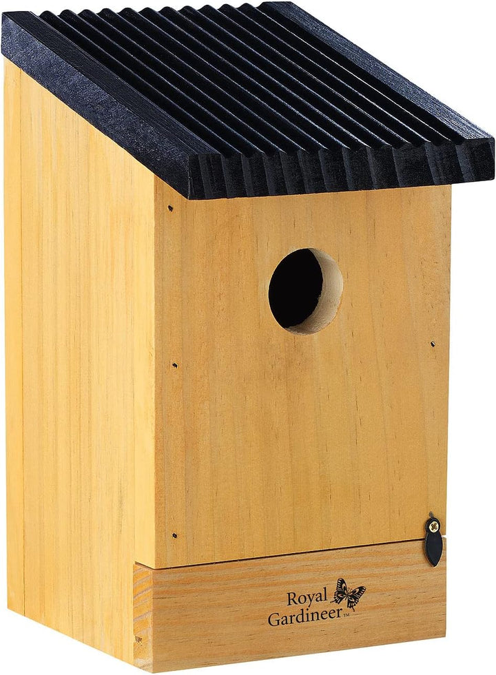 Royal Gardineer Vogel Nistkasten: 2er-Set Tannenholz-Nistkästen für Wildvögel, 22x14x12 cm, vormonti
