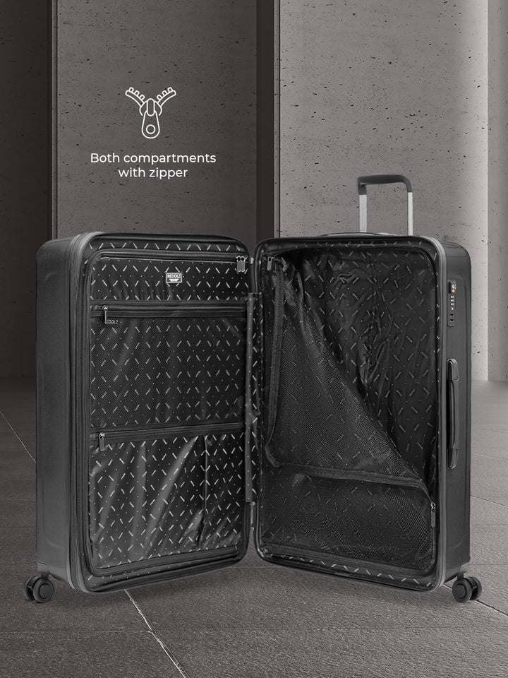 REDOLZ sehr grosser Hartschalen L+ Trolley | 52 x 34 x 77 cm | mit Dehnfalte von 123 auf 140 Liter e