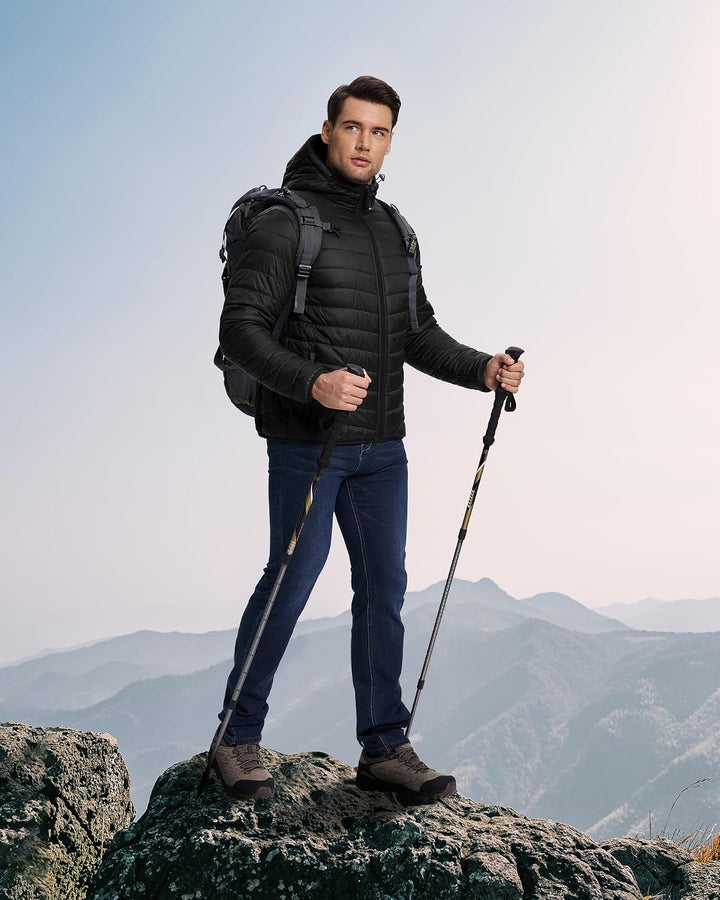 33,000ft Herren Leichte Steppjacke Outdoor Wasserbeständige Übergangsjacke Warme Winterjacke für Män