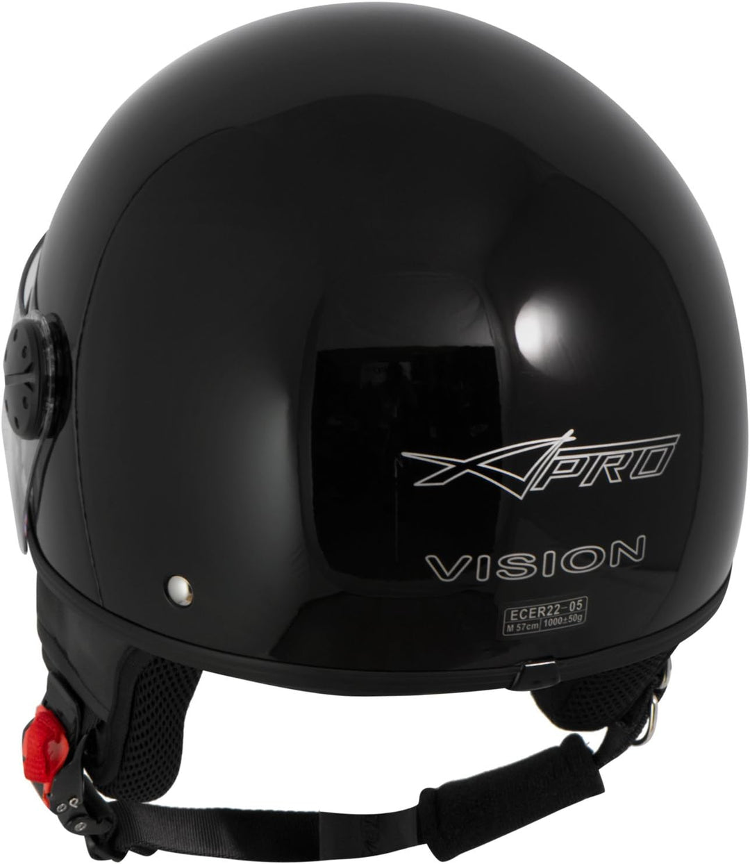 Motorradhelm Motorrad Roller Jet Helm Demi Mit Viser SonicMoto 59 cm (XL) Schwarz, 59 cm (XL) Schwar