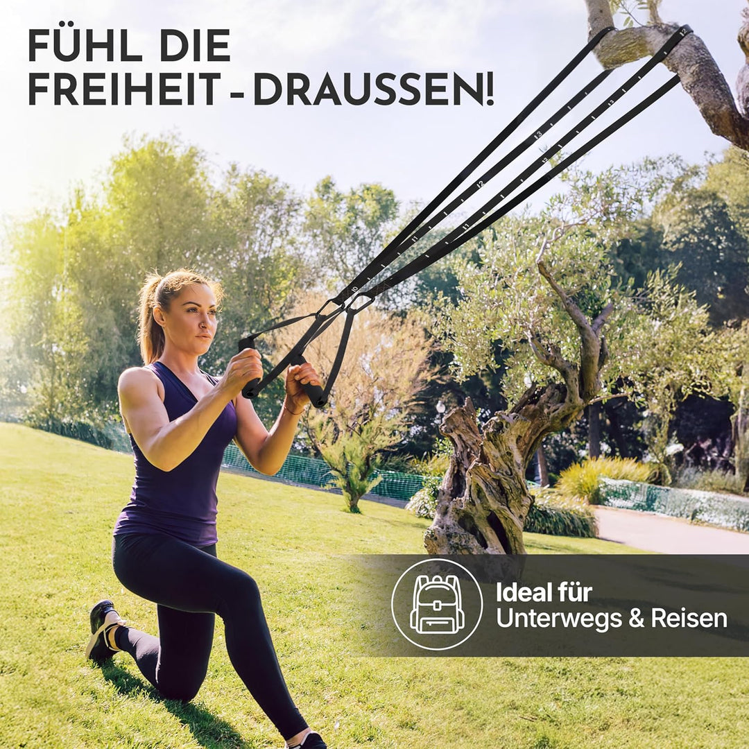 NEOLYMP Schlingentrainer mit Türanker & Befestigungsgurt – Verstellbarer Sling Trainer für Zuhause,