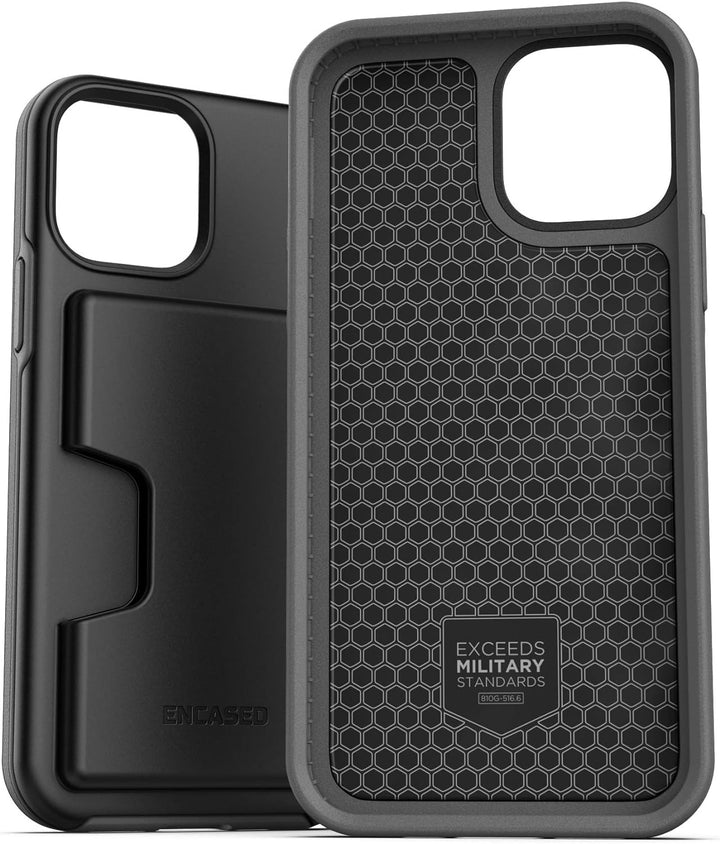 Encased Wallet Hülle für iPhone 12 Pro Max mit Kartenfach – Schutzhülle Handyhülle Stossfest Case (S