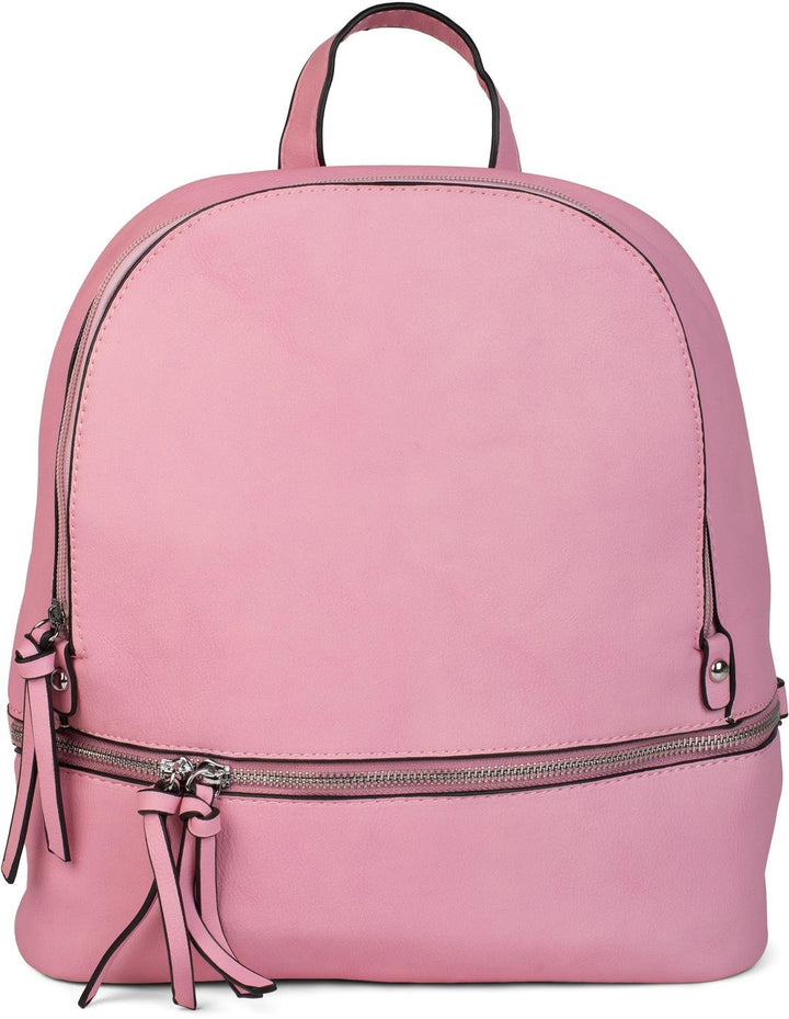 styleBREAKER Kunstleder Rucksack Handtasche mit Reissverschlüssen, edler Style, Tasche, Unisex 02012