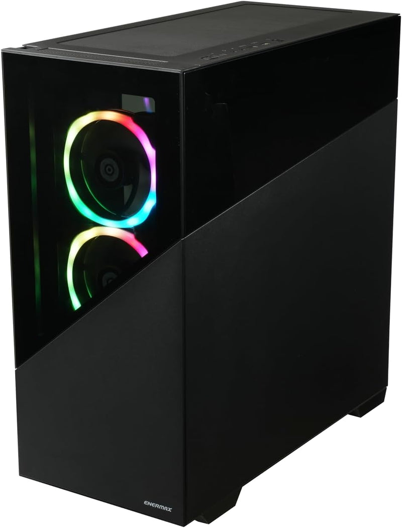 ENERMAXK8 ATX Mid Tower Gaming PC-Gehäuse ausgehärtetem Glas, inkl. 3 x ARGB PWM 12cm Lüfter - USB3.