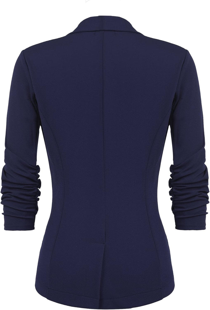 Blazer Damen Sportlich Elegant Longblazer 3/4 Arm Sommer Leicht Business Büro Blazer Jacke Einfarbig