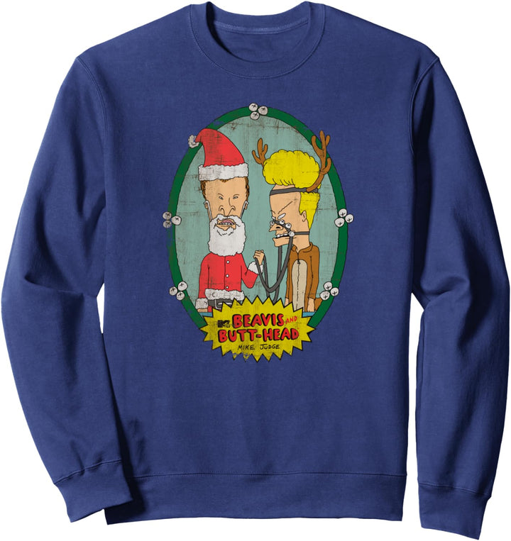 Beavis and Butt-Head Santa Reindeer Christmas Sweatshirt