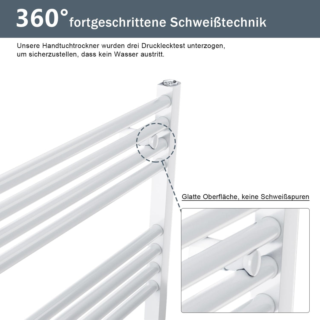 Heizkörper Badheizkörper 1800x400 mm Handtuchheizkörper Mittelanschluss Rundrohr Handtuchwärmer Heiz