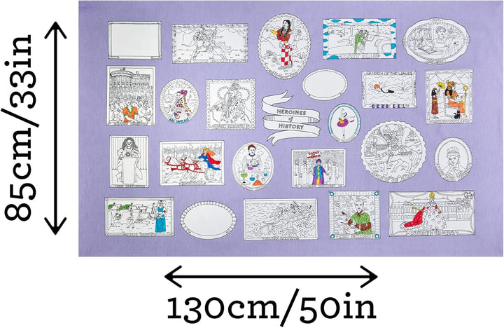 eatsleepdoodle Heldinnen der Geschickte-Tischdecke zum Ausmalen, spielerisches Lernen, waschbar und