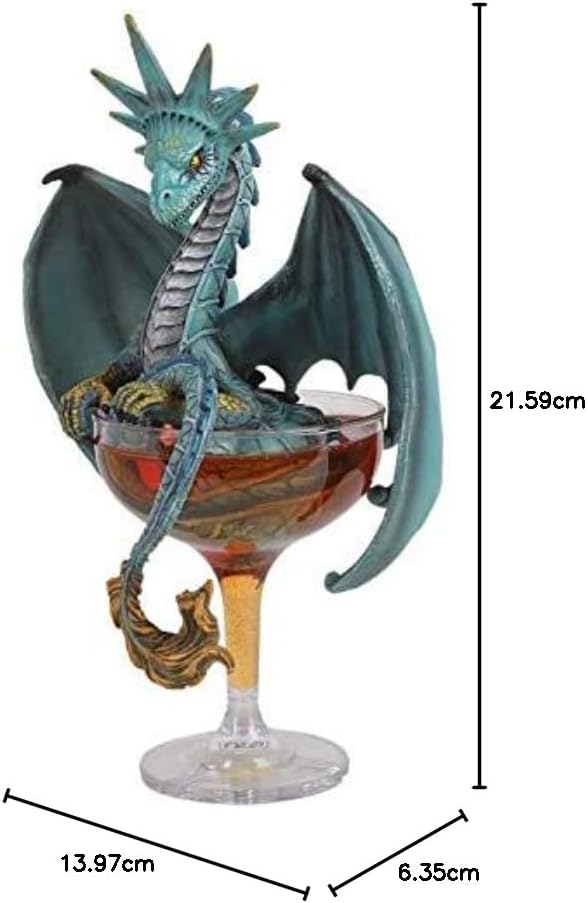 Pacific Giftware Drachen Figur Manhattan by Stanley Morrison - Cocktail Deko Statue Bar Mehrfarbig,