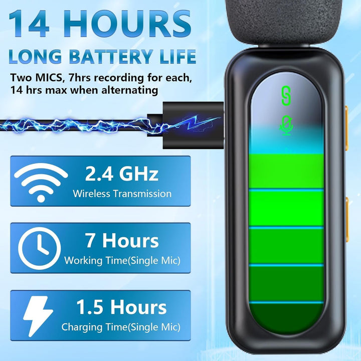 OBEST Mini kabelloses Lavalier Mikrofon für iPhone,iPad und Android,Magnetisches Ansteckmikrofon für