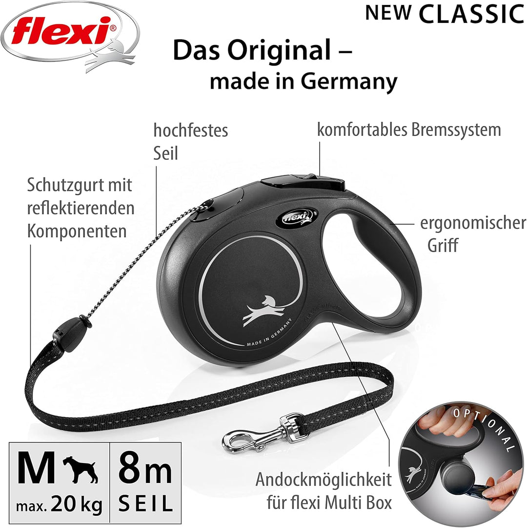 flexi New CLASSIC, Seil, M: 8 m, schwarz schwarz M: 8 m, schwarz M: 8 m