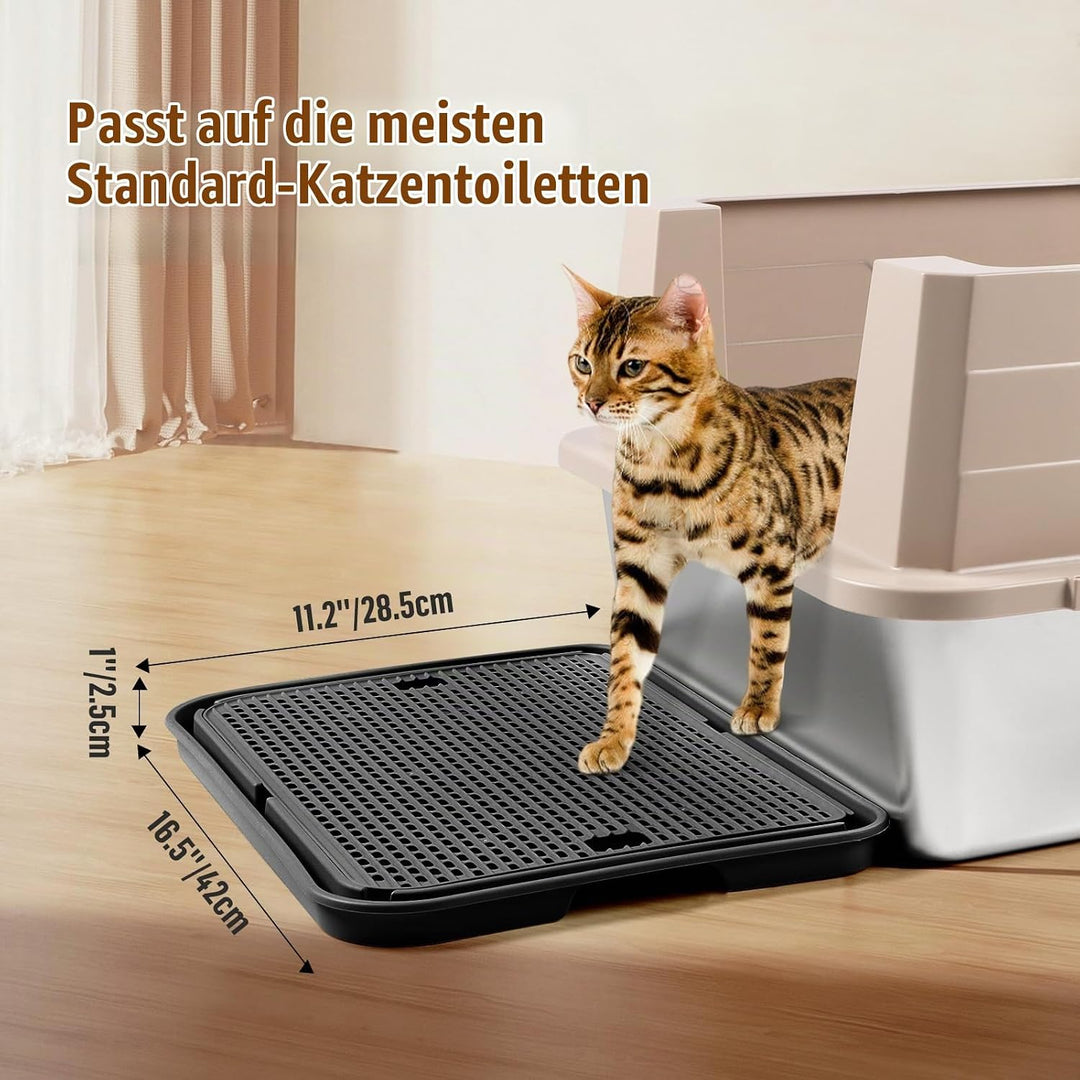 grosse Katzentoilette Rampe Matte, 42x30CM Katzentreppe, Katzenstreu Catcher für automatische selbst