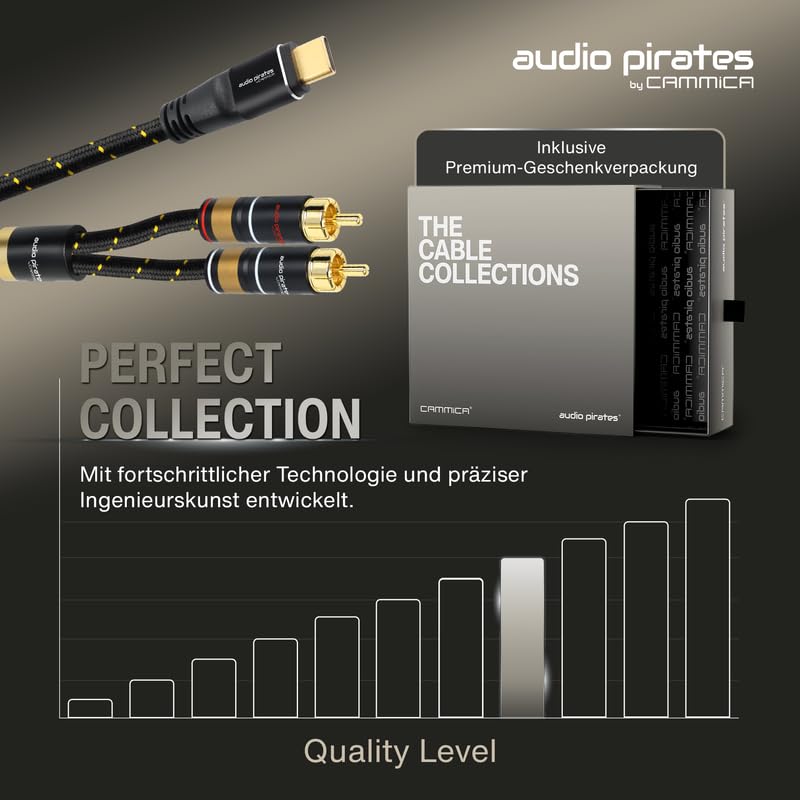 audio pirates by cammica USB-C auf 2x RCA Clinch Stecker, RCA-Kabel, Audio-Kabel | High-End Audiokab