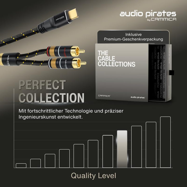 audio pirates by cammica USB-C auf 2x RCA Clinch Stecker, RCA-Kabel, Audio-Kabel | High-End Audiokab