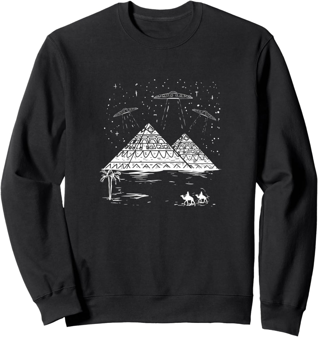 Ausserirdische UFOs in Ägypten Illustration für einen Sweatshirt
