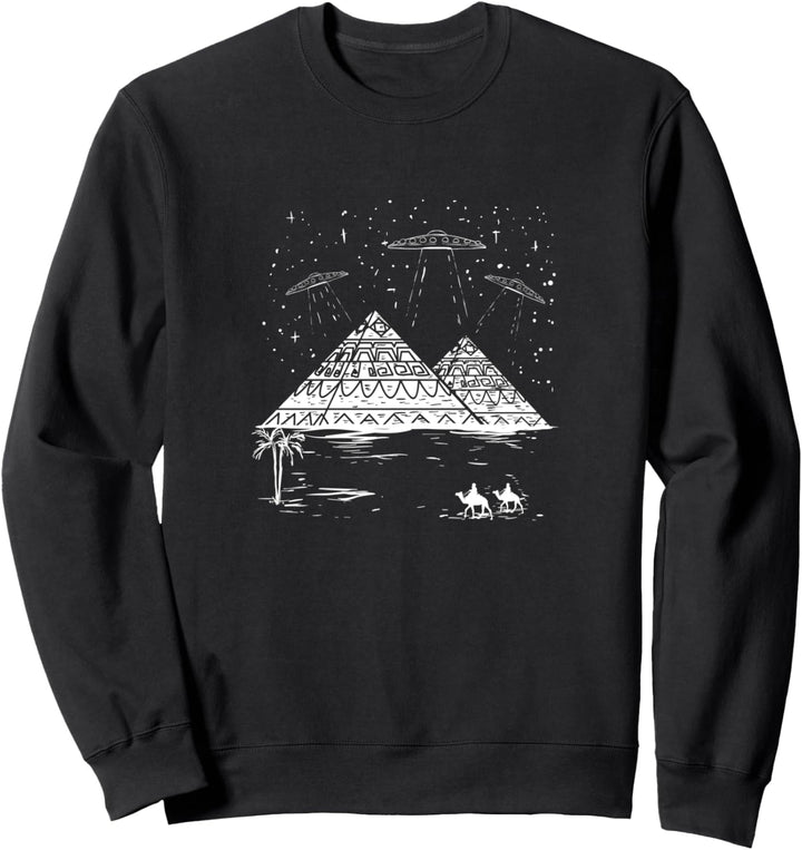 Ausserirdische UFOs in Ägypten Illustration für einen Sweatshirt