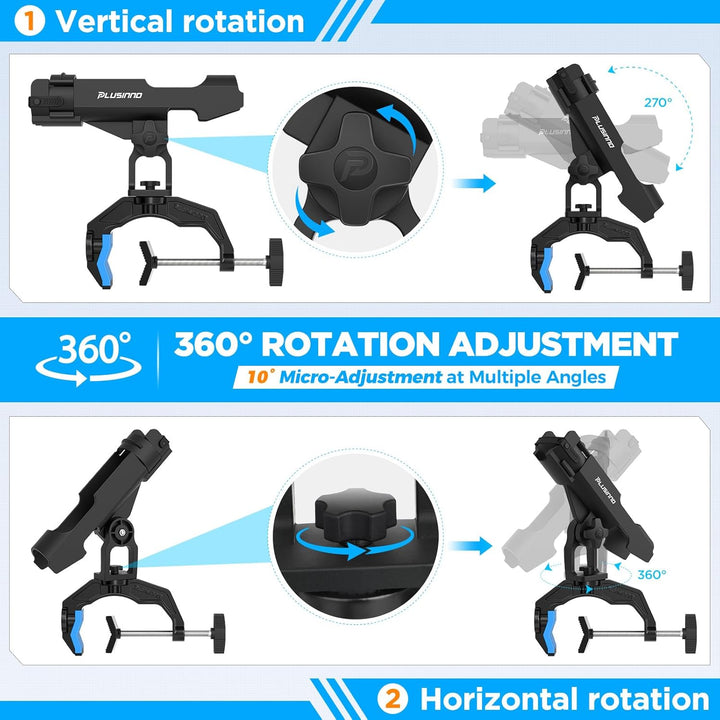 PLUSINNO Angelrutenhalter für Boote, mit vergrösserter Klemme, innovatives doppeltes V-Design, passe