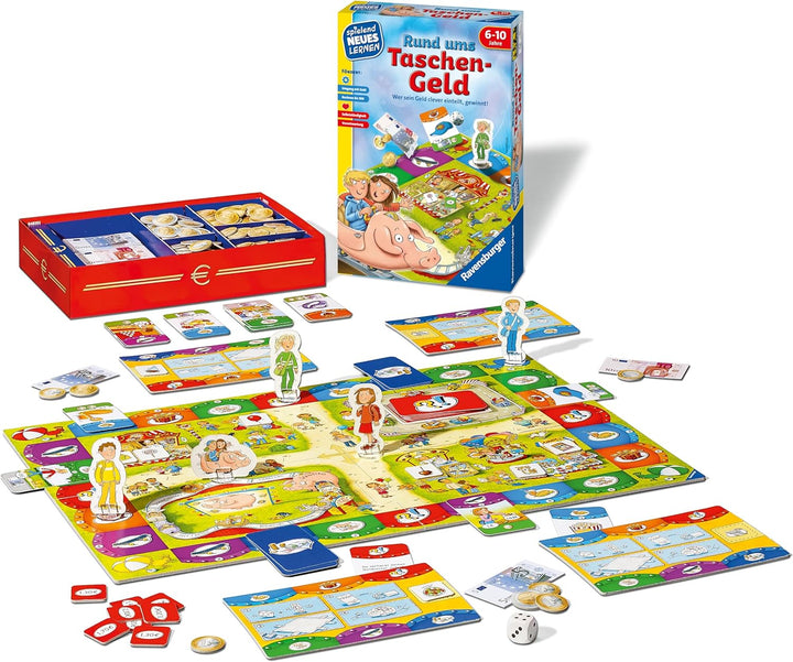 Ravensburger 24996 - Rund ums Taschengeld - Spielen und Lernen für Kinder, Lernspiel für Kinder ab 6