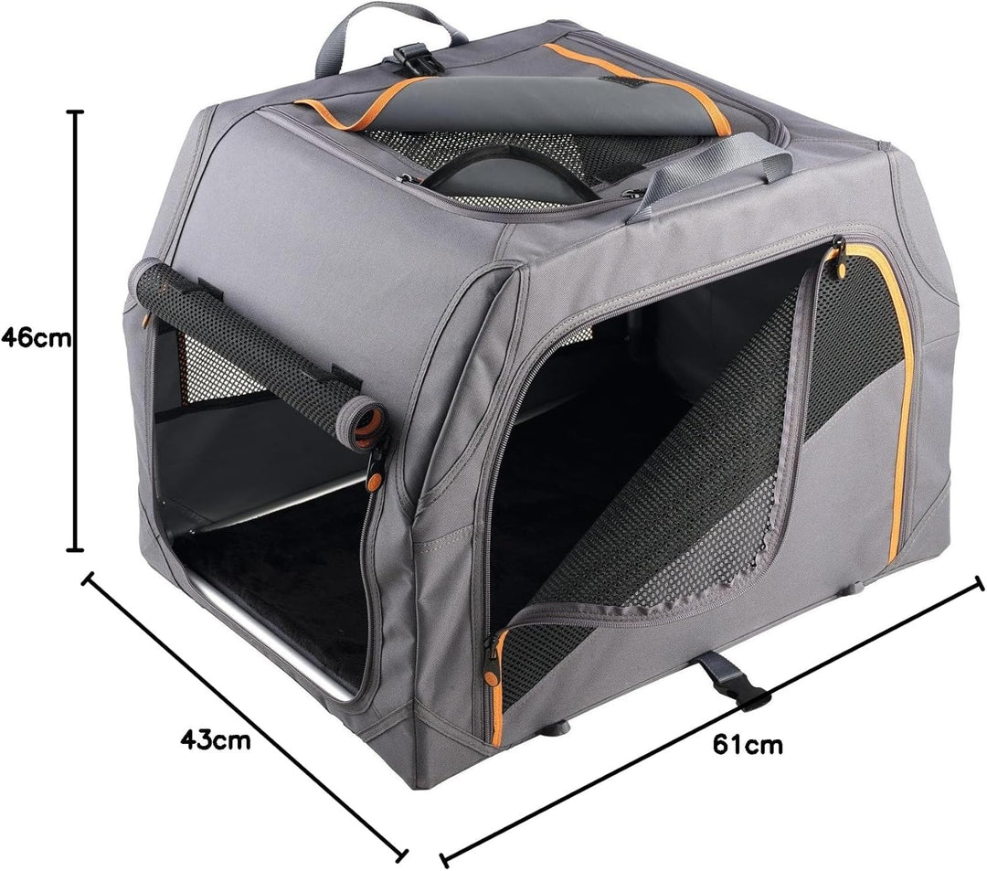 HUNTER faltbare Hundebox mit Aluminium-Gestell, Farbe: anthrazit/orange, faltbar & leicht, Alu-Geste