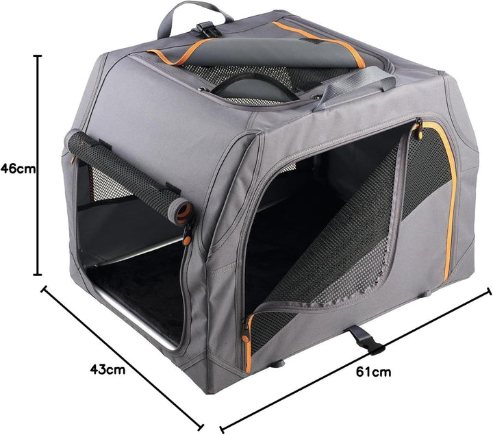 HUNTER faltbare Hundebox mit Aluminium-Gestell, Farbe: anthrazit/orange, faltbar & leicht, Alu-Geste