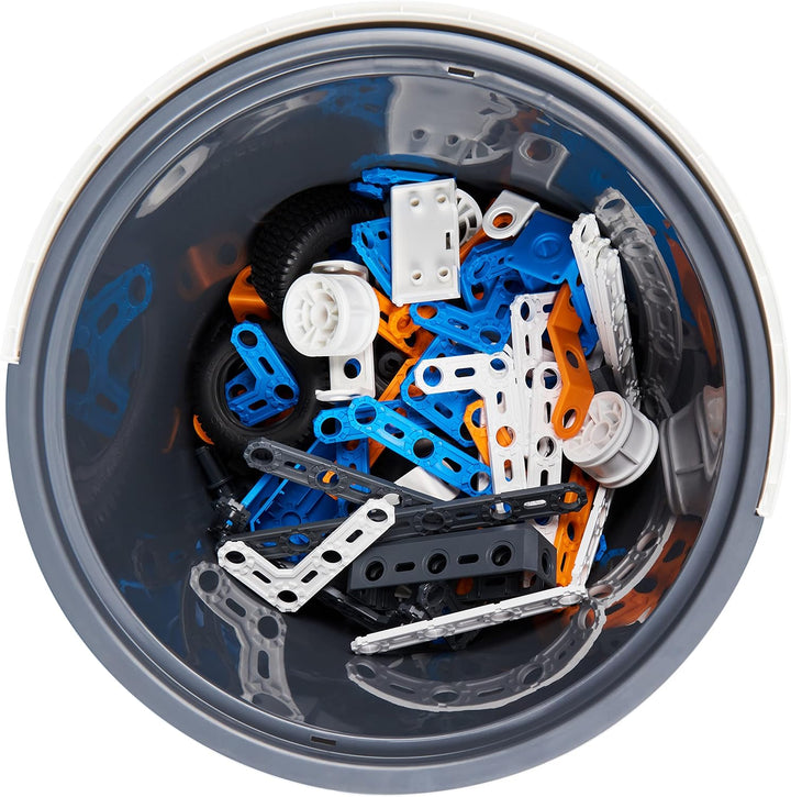 MECCANO Junior, 150-Piece Bucket STEAM Model Building Kit for Open-Ended Play, Festive Christmas STE