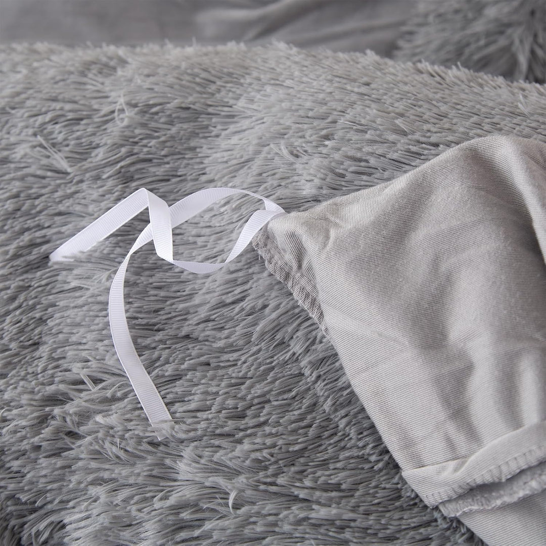 EMME Plüsch Bettwäsche Set 200x200cm Biber Flauschige Bettdecke Set für Bett Shaggy und Plüsch weich