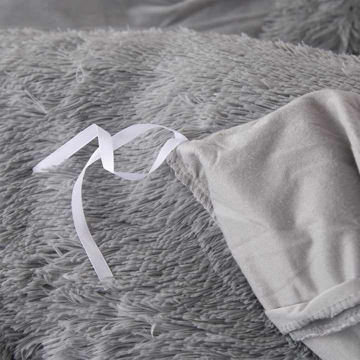 EMME Plüsch Bettwäsche Set 200x200cm Biber Flauschige Bettdecke Set für Bett Shaggy und Plüsch weich