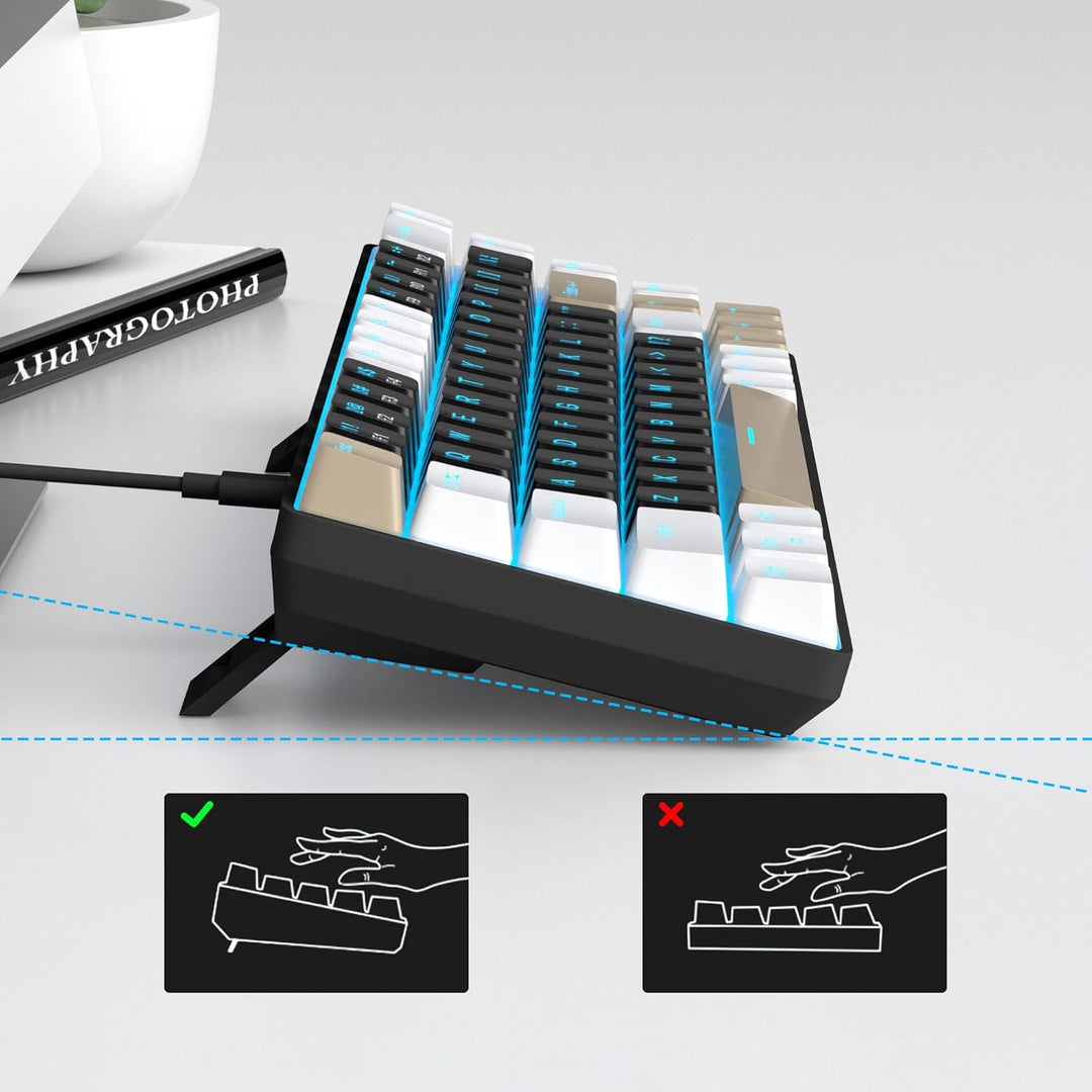 MageGee MK-Box Tragbare 60 % mechanische Gaming-Tastatur, LED-Hintergrundbeleuchtung, kompakt, 68 Ta