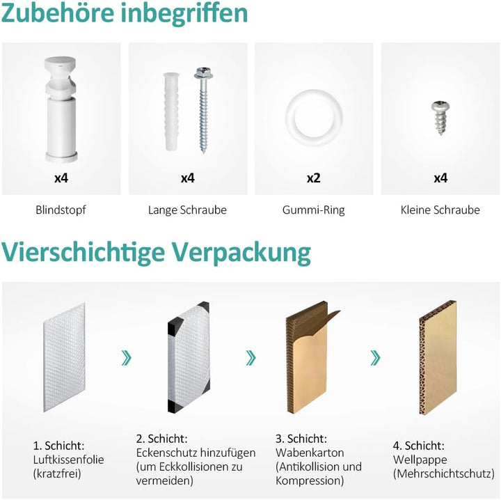 EMKE Handtuchheizkörper Gerade 750x600 mm - Badheizkörper mit Mittelanschluss, Effizienter Handtuchw