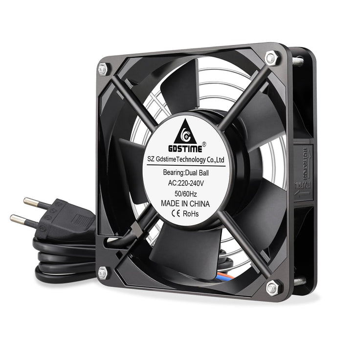 GDSTIME 120mm Lüfter 230V Lüfter 120 x 25mm 220V Lüfter Dual Kugellager AC 240V Bürstenlos Kühlung L