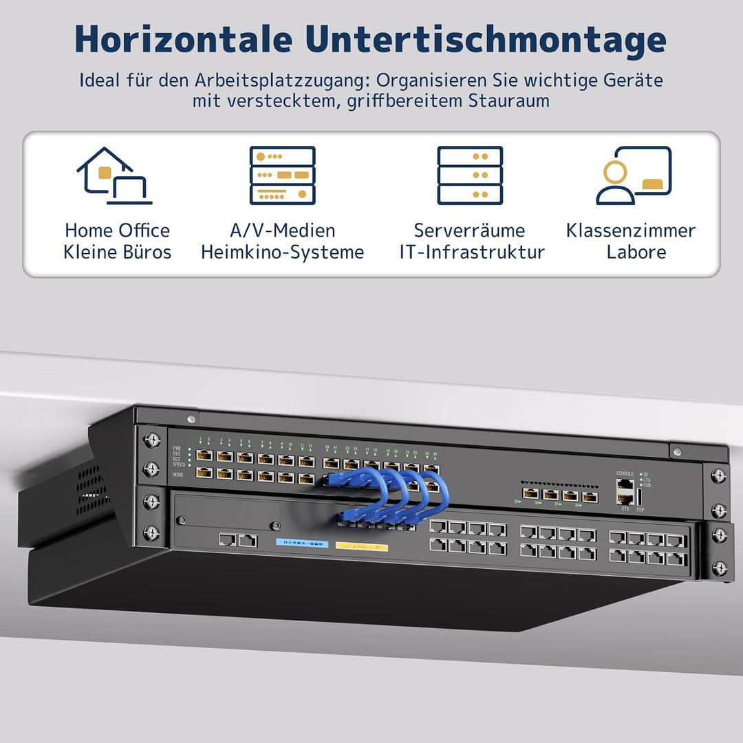 2HE 19 Zoll Wandhalterung Rack, Vertikale &amp; Untertisch Montage, Stahl Server Rack Halter für Netzwer