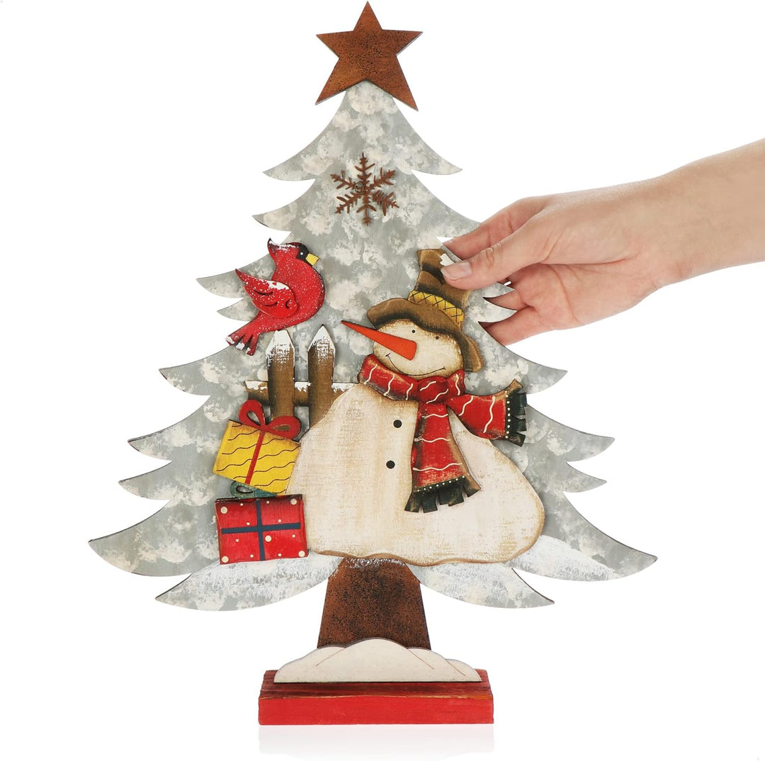 com-four® Dekorativer Aufsteller für Weihnachten - Weihnachtlicher Tannenbaum aus Holz - Weihnachtsb